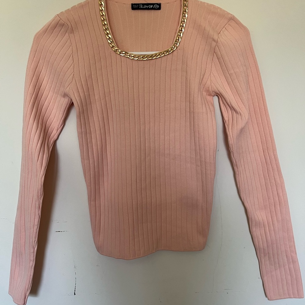 Pink Ribbed Women's Top